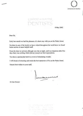Guest experience official recommendation letter