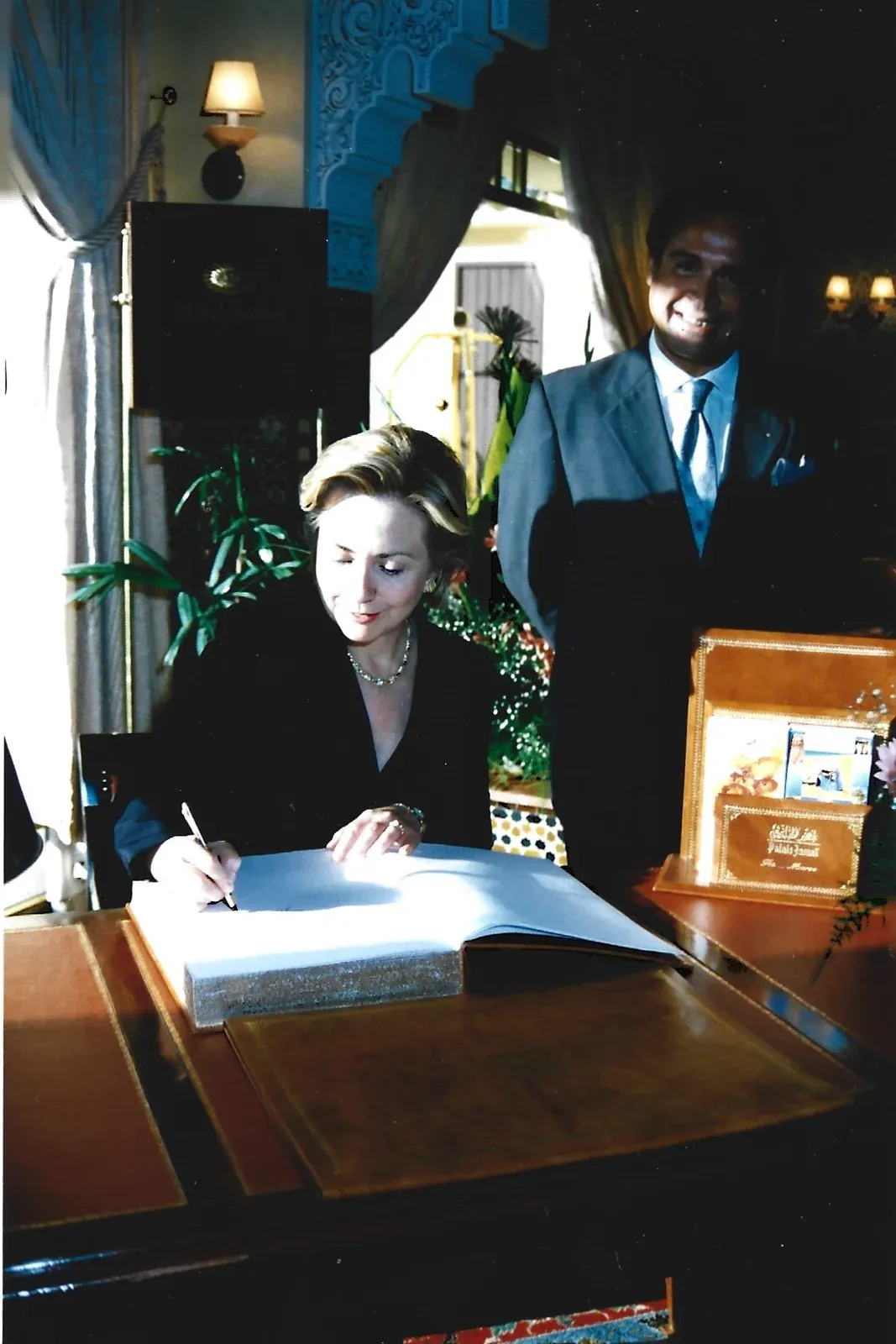 Najib Mountassir with The First Lady Hillary Clinton