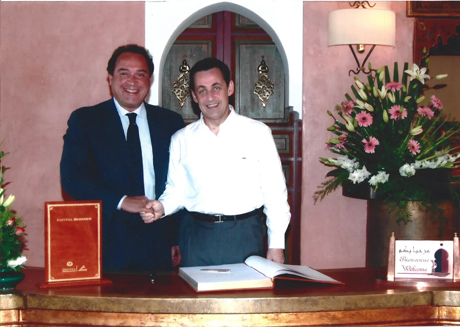 Najib Mountassir with President Nicolas Sarkozy