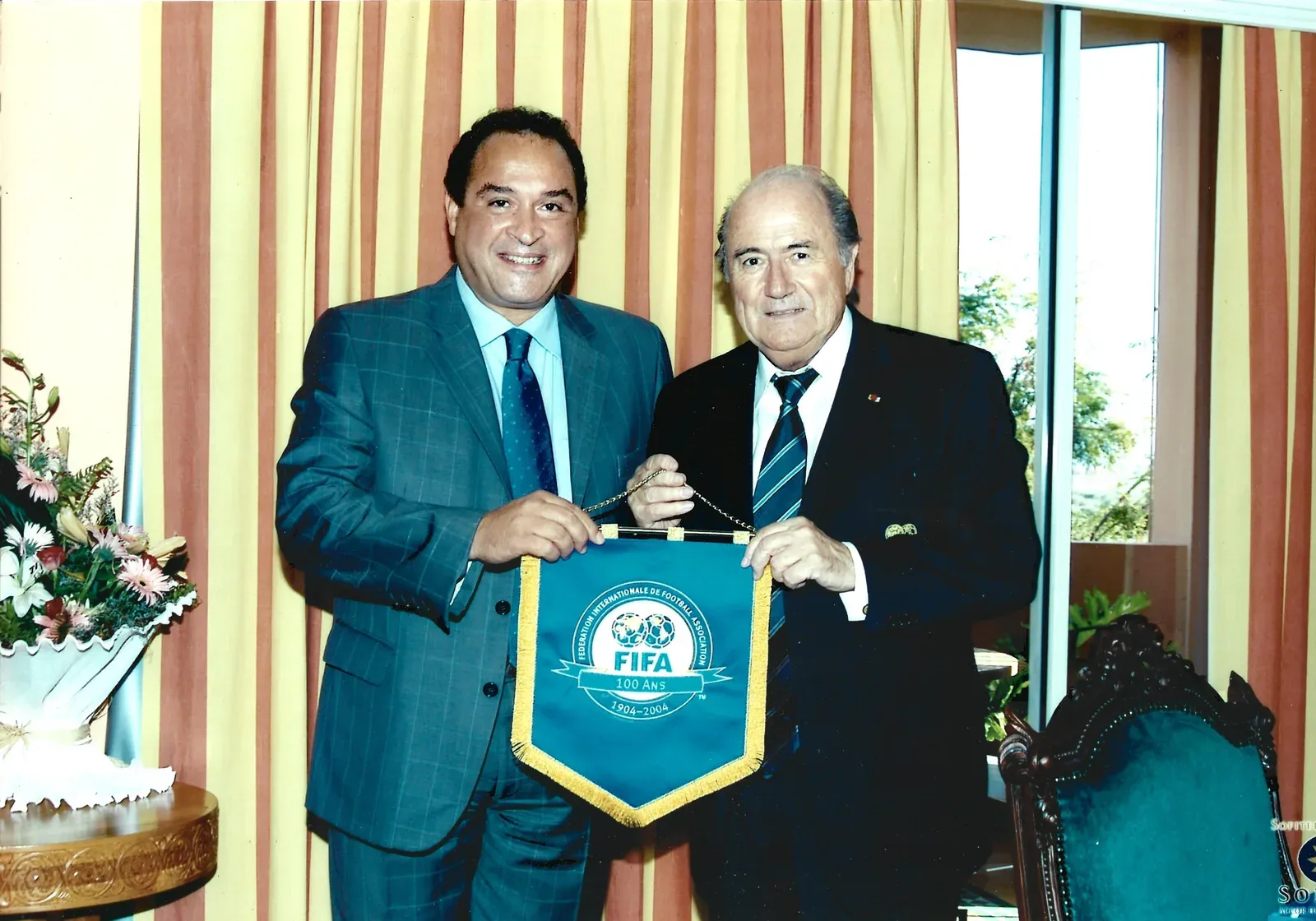 Najib Mountassir with Joseph Sepp Blatter
